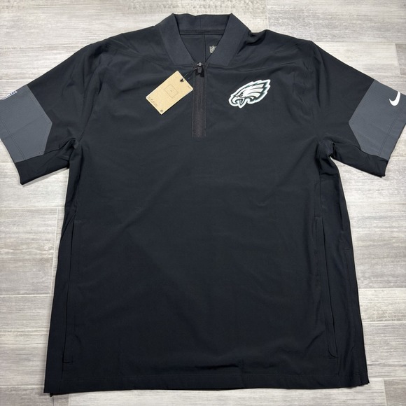 Nike Black Philadelphia Eagles Sideline Short Sleeve Coach Jacket Men's Large